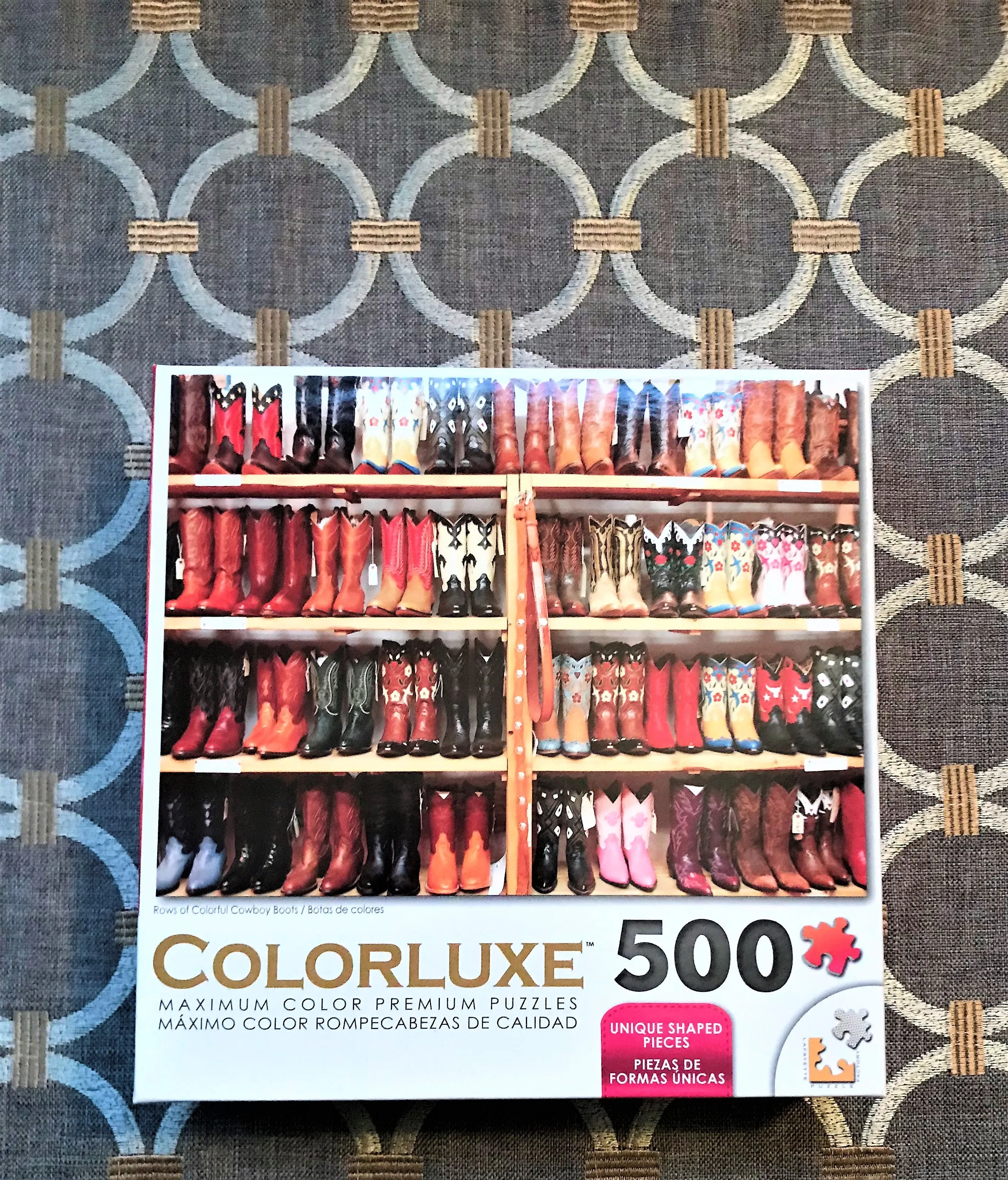 500-PIECE BOOTS! BOOTS FOR-SALE! ROWS AND ROWS OF COWBOY BOOTS COUNTRY LIFE PUZZLE