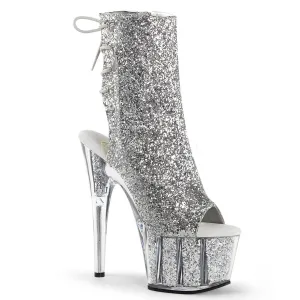 7 Inch Heel ADORE-1018G Silver Glitter
