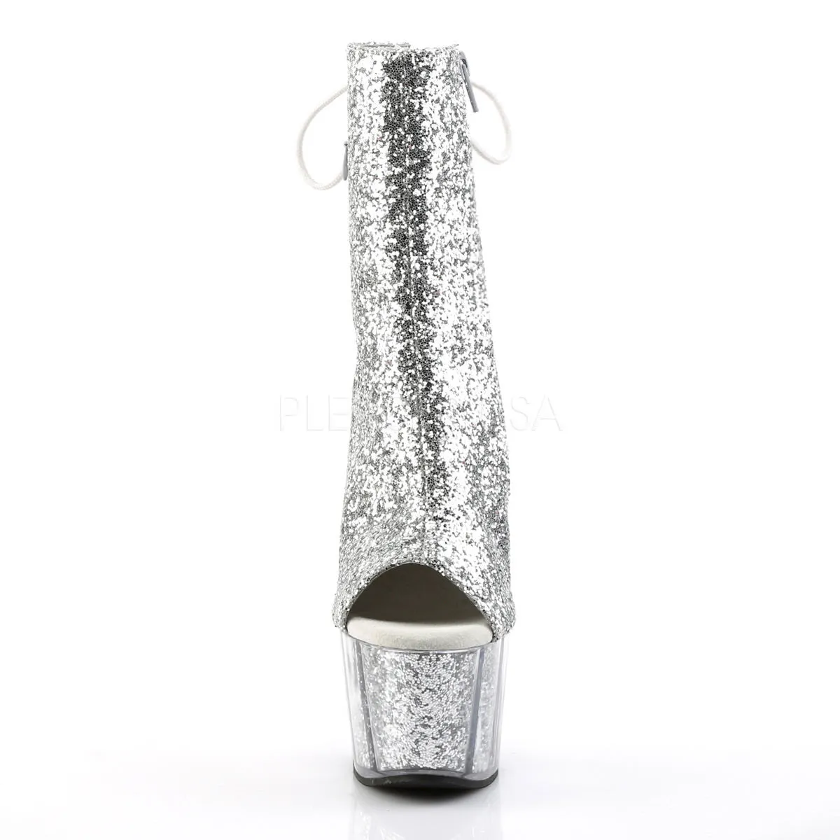 7 Inch Heel ADORE-1018G Silver Glitter