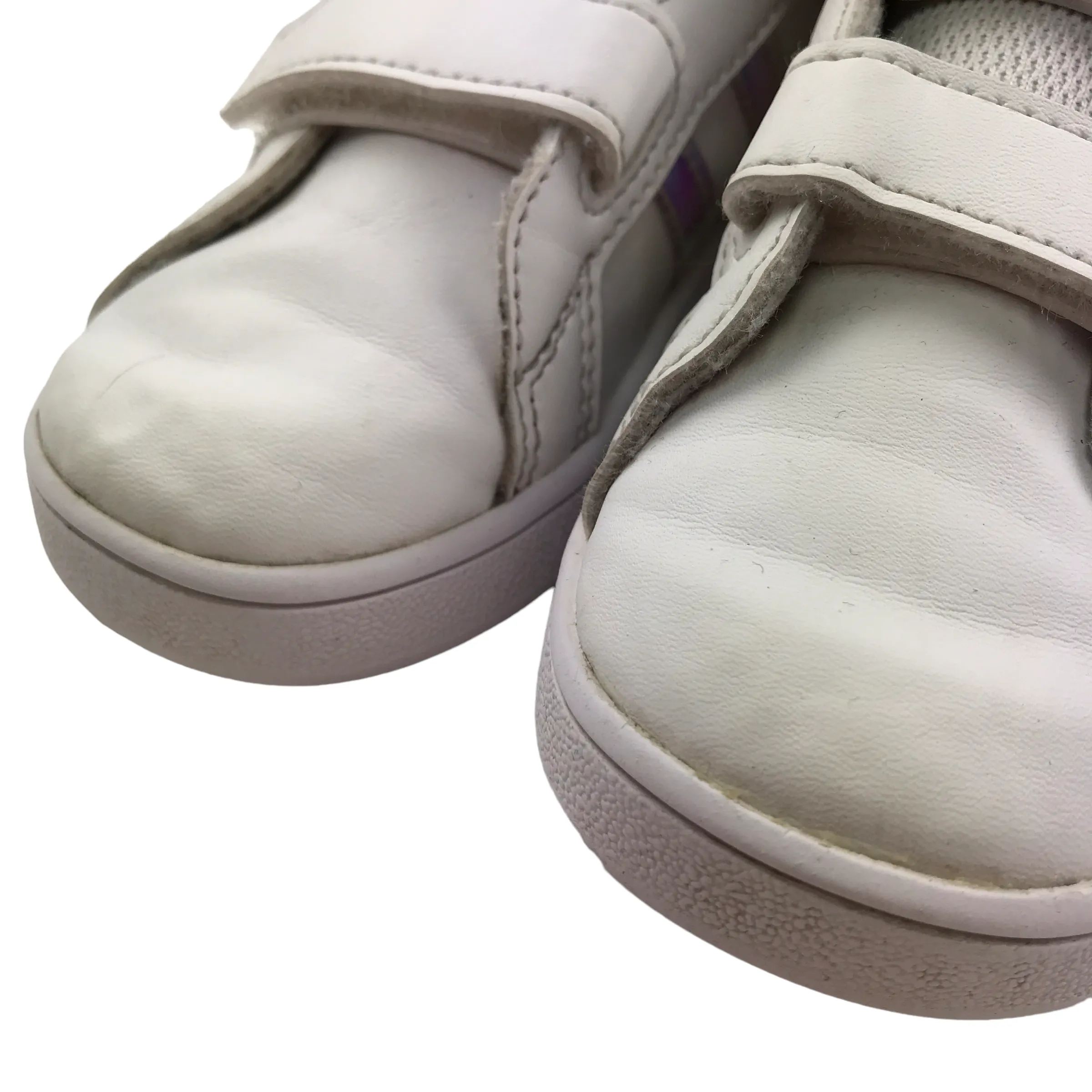 Adidas White and Metallized Detail Trainers Shoe Size 8.5K junior