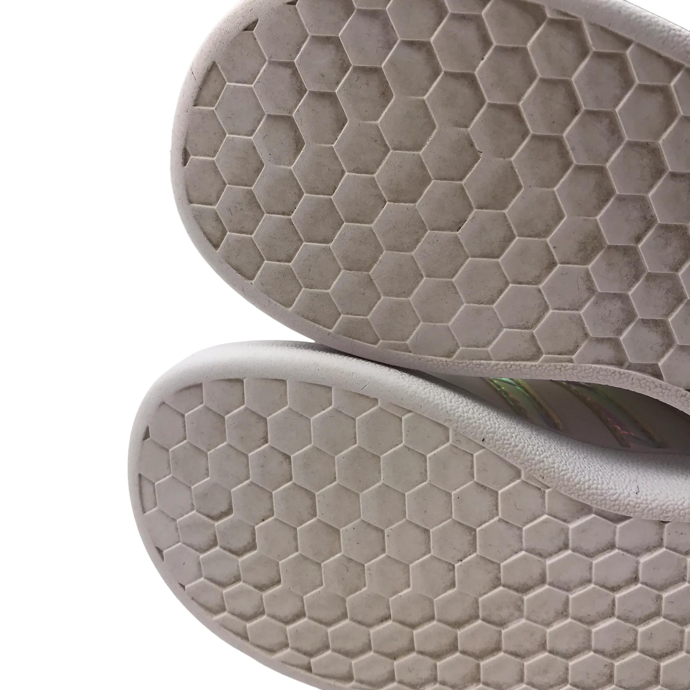 Adidas White and Metallized Detail Trainers Shoe Size 8.5K junior