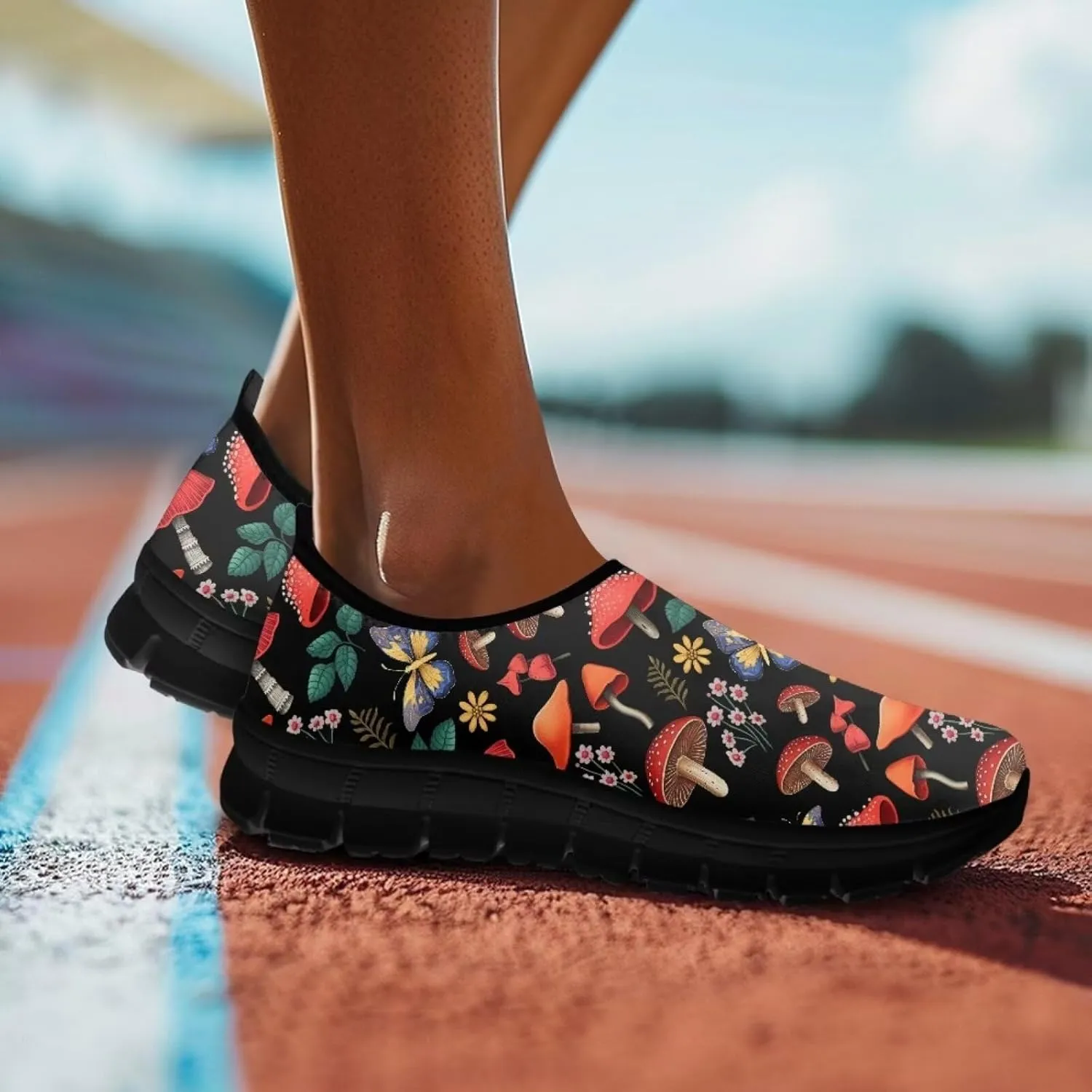 Aesthetic Plant Botanical Loafer Womens Slip On Shoes Non Slip Breathable Tennis Shoes Travel Work Shoes