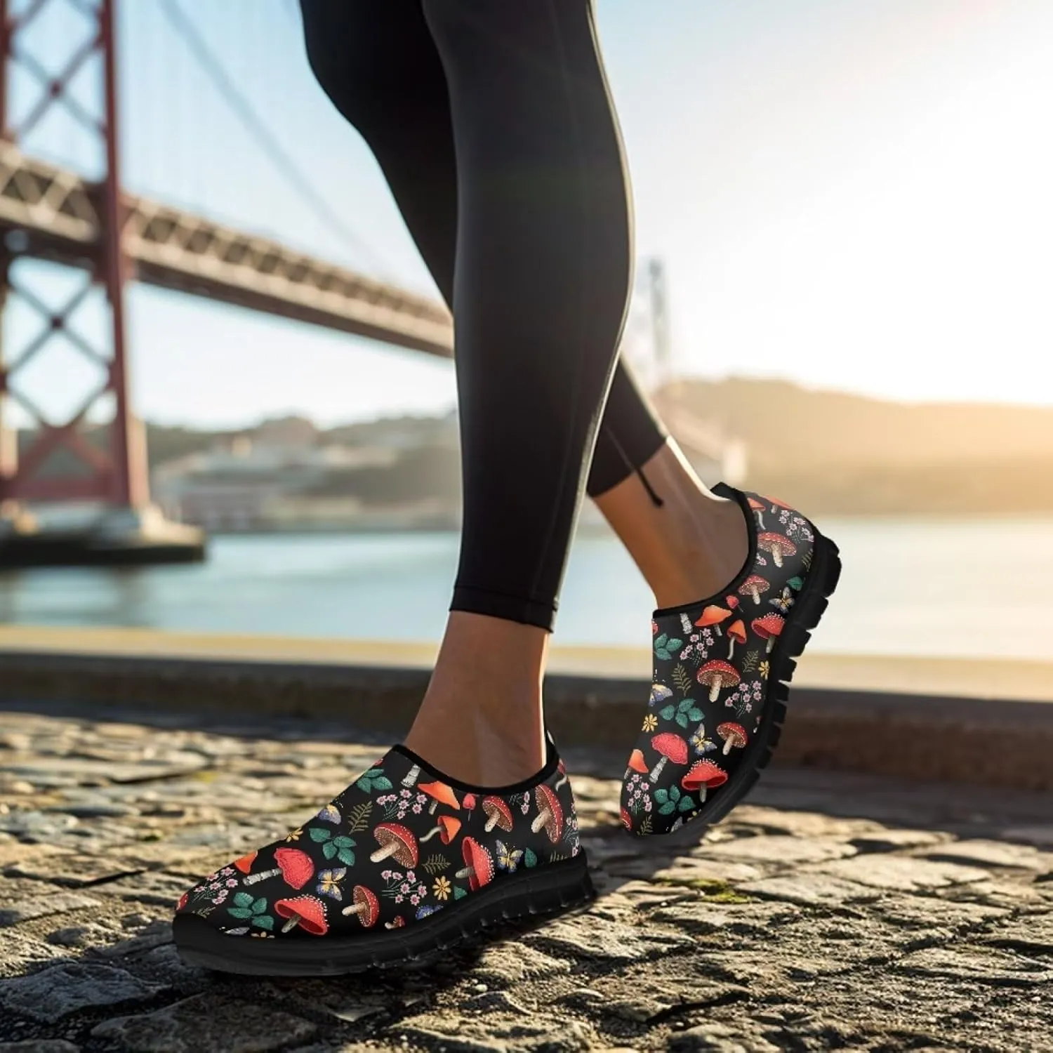 Aesthetic Plant Botanical Loafer Womens Slip On Shoes Non Slip Breathable Tennis Shoes Travel Work Shoes