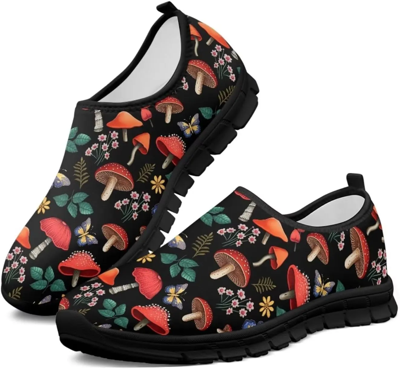 Aesthetic Plant Botanical Loafer Womens Slip On Shoes Non Slip Breathable Tennis Shoes Travel Work Shoes