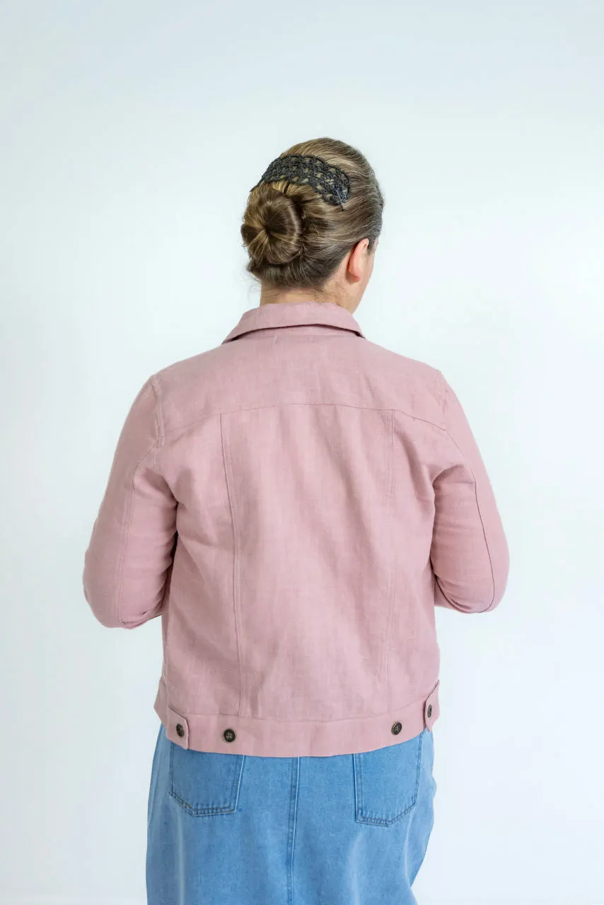 Alderwood Linen Jacket in Soft Pink