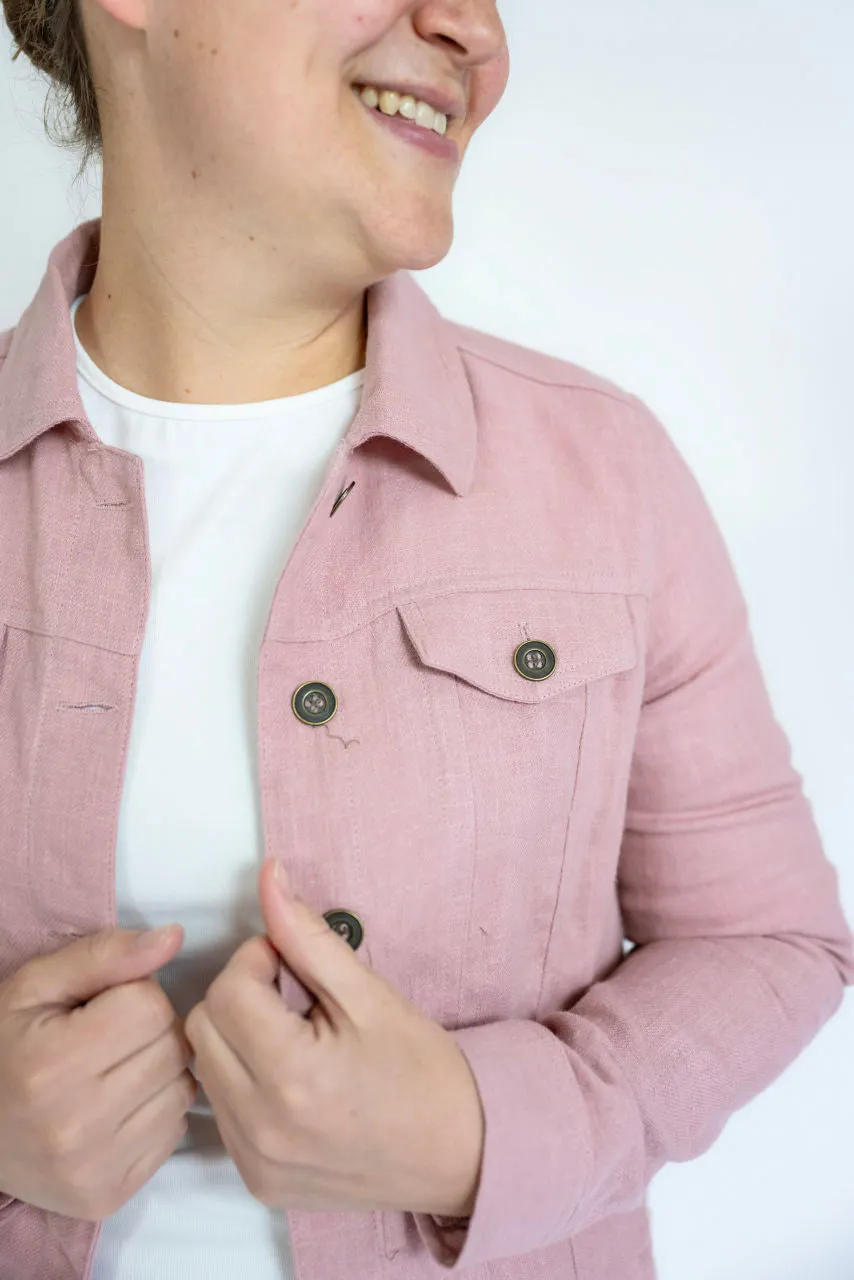 Alderwood Linen Jacket in Soft Pink