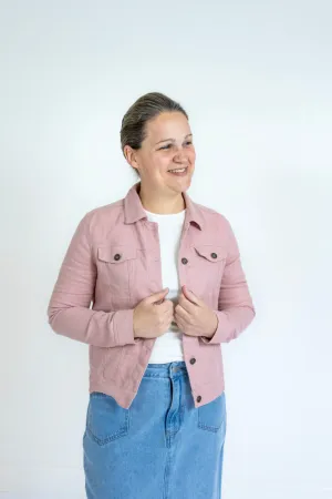 Alderwood Linen Jacket in Soft Pink