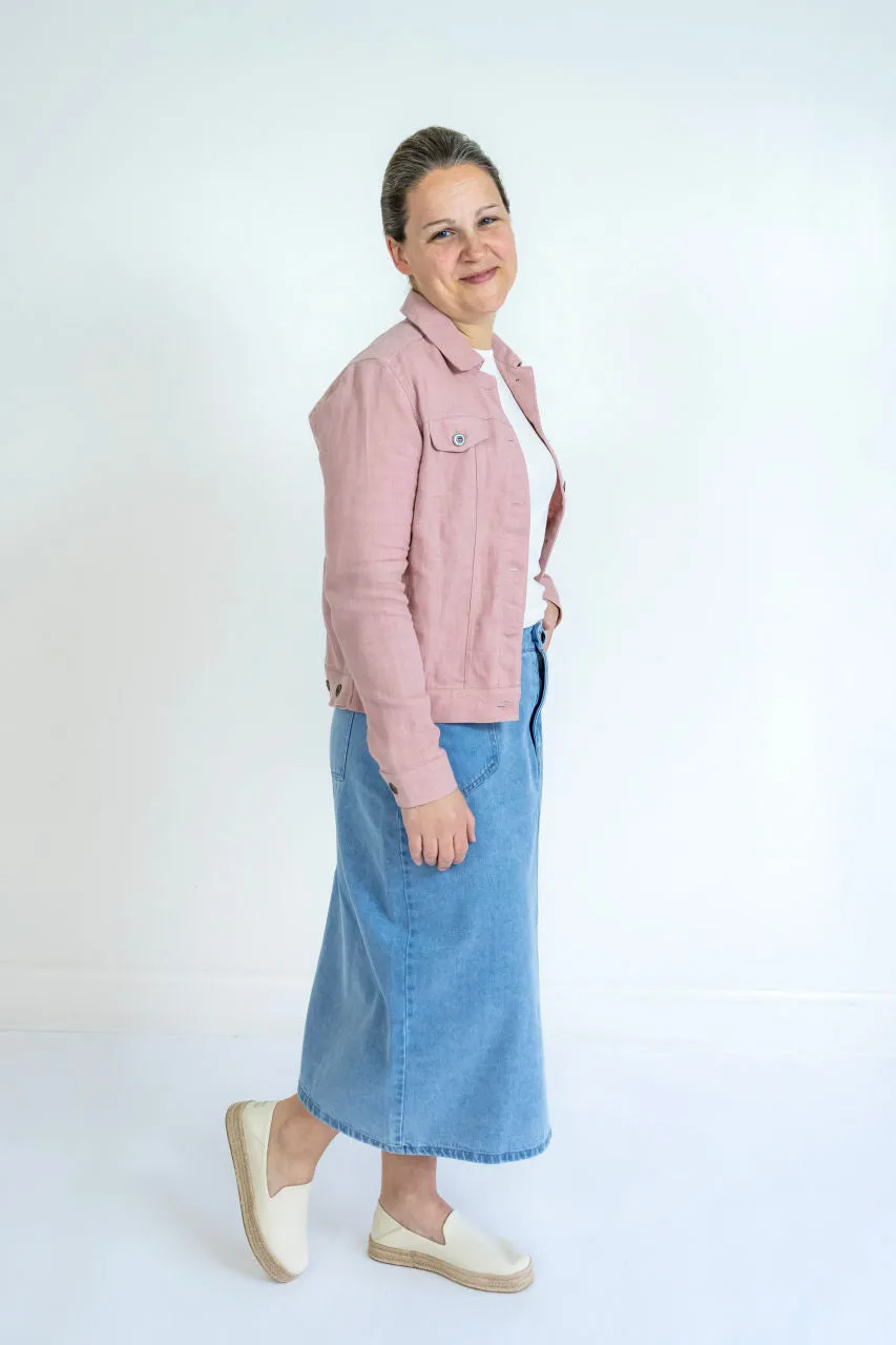 Alderwood Linen Jacket in Soft Pink