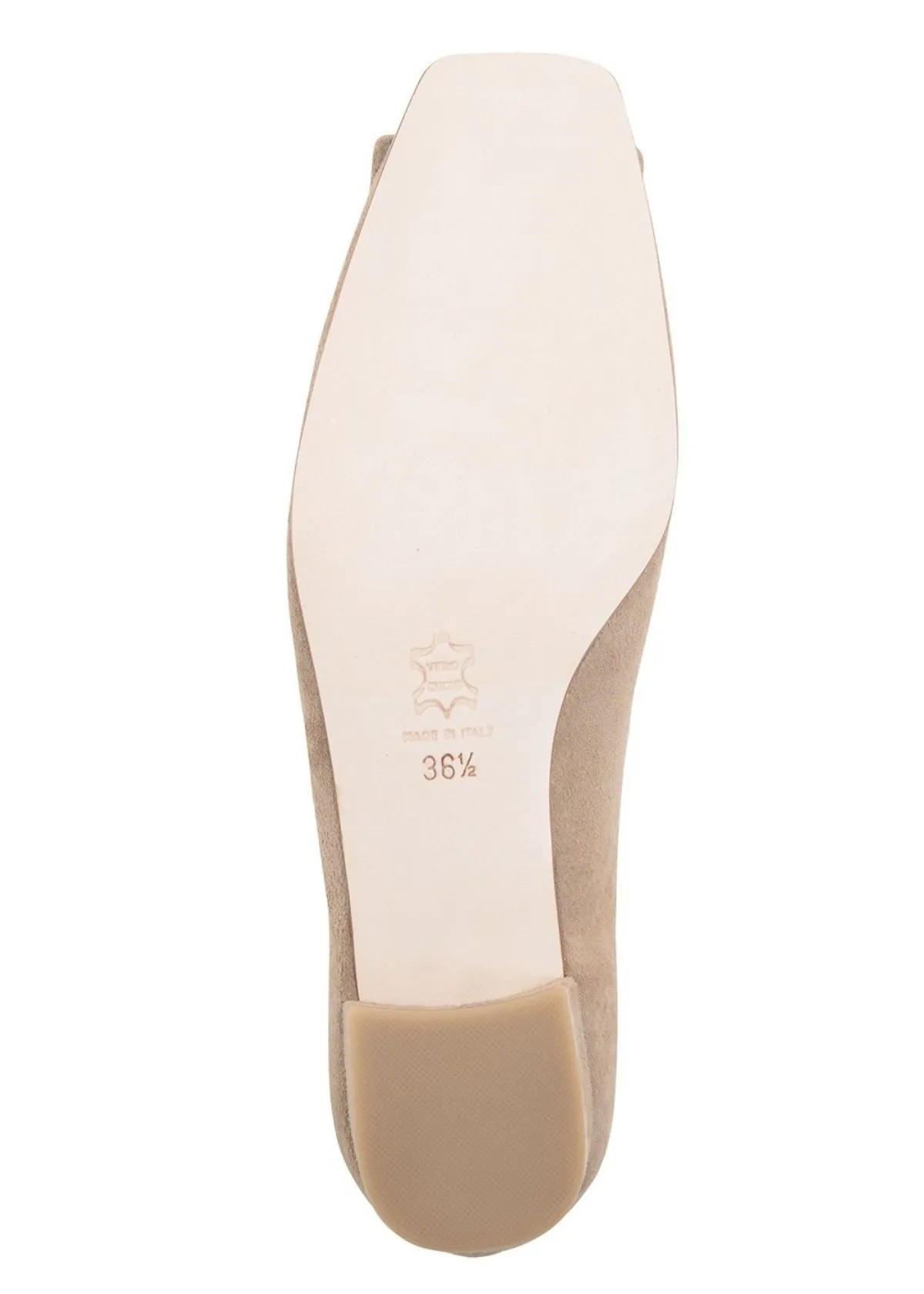 ANN MASHBURN Buckle Shoe in Camel Suede