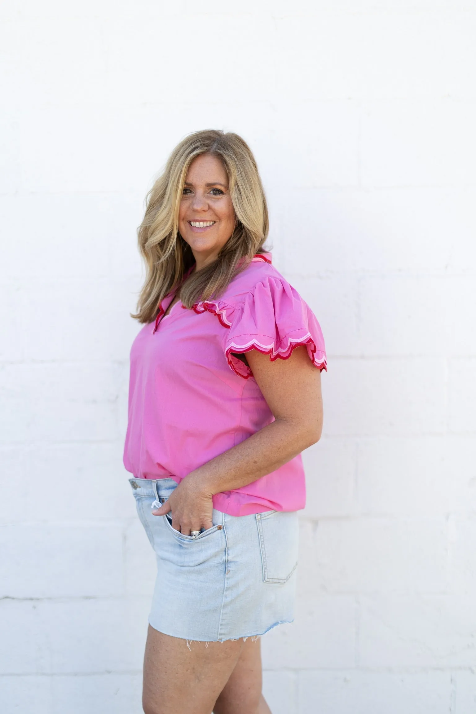 April Scallop Top