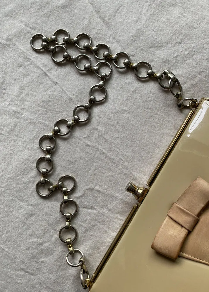Ashley's Neutral Patent Leather Handbag