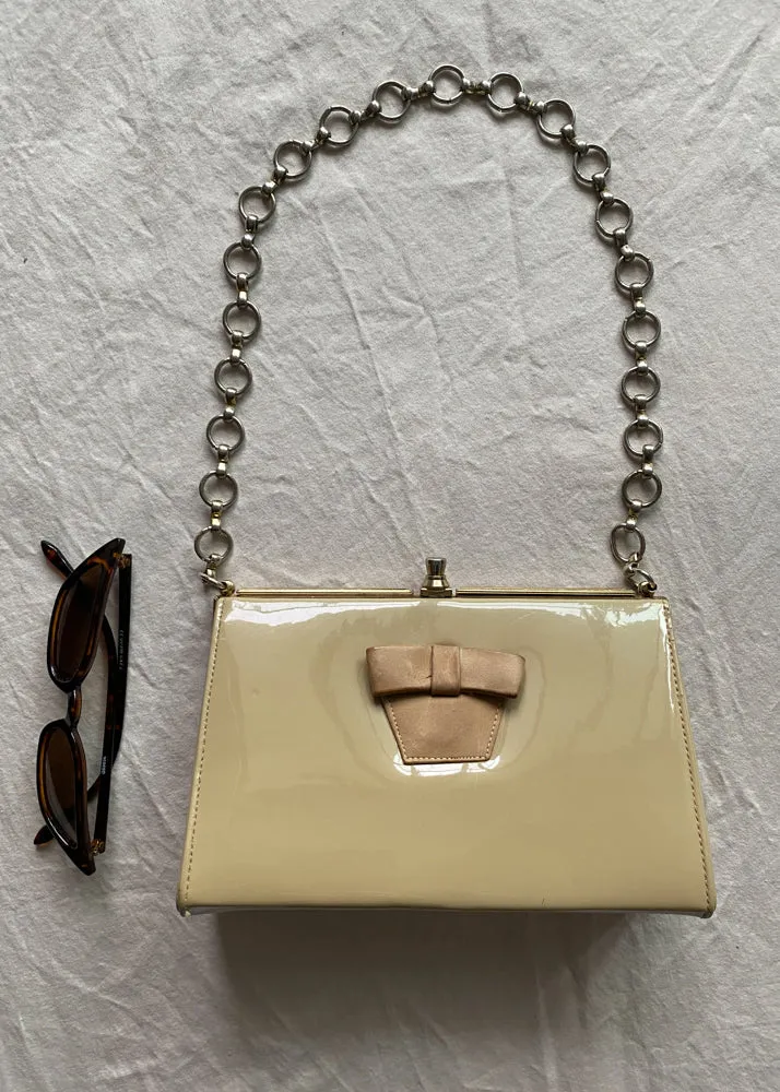Ashley's Neutral Patent Leather Handbag