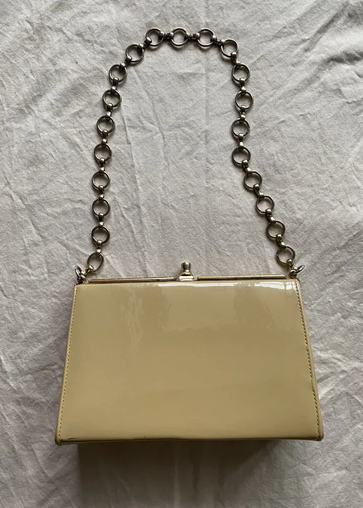 Ashley's Neutral Patent Leather Handbag