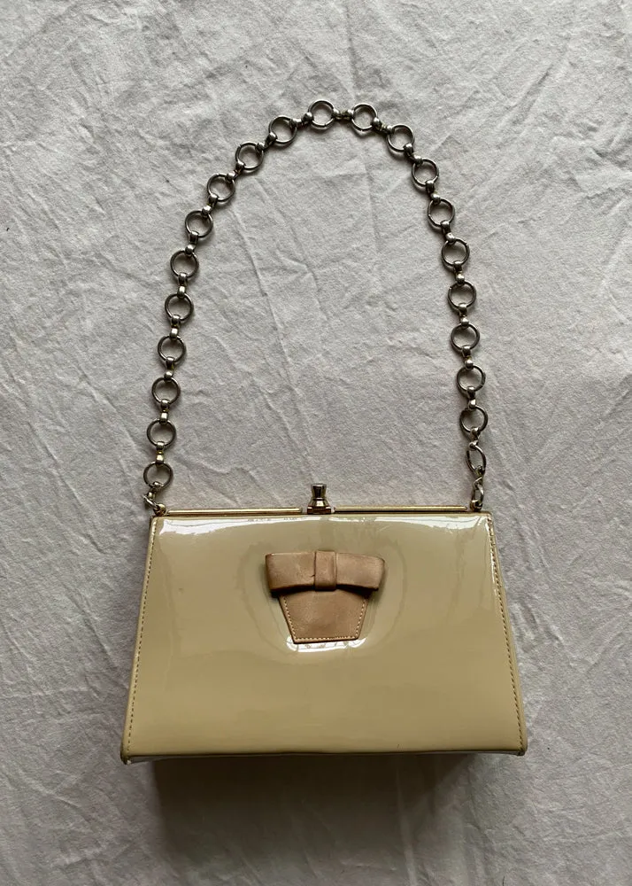 Ashley's Neutral Patent Leather Handbag