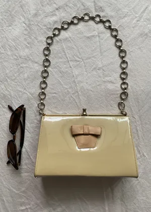 Ashley's Neutral Patent Leather Handbag