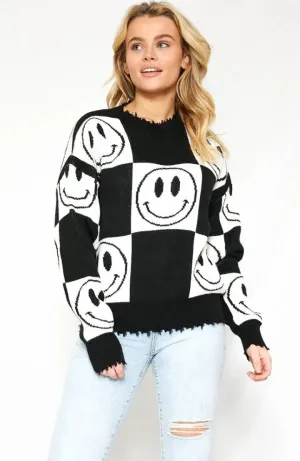 Be Happy Smiley Face Sweater