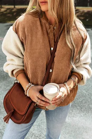Buckskin corduroy fleece bomber