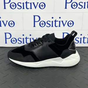 Buscemi Women's Ventura Velvet Black Leather Sneakers