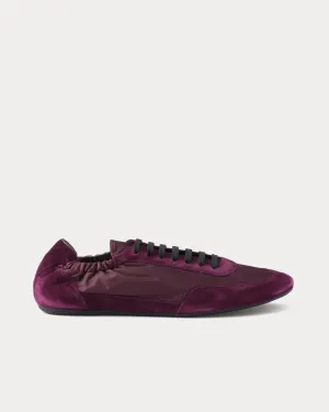 Collapse Re-Nylon & Suede Burgundy Low Top Sneakers