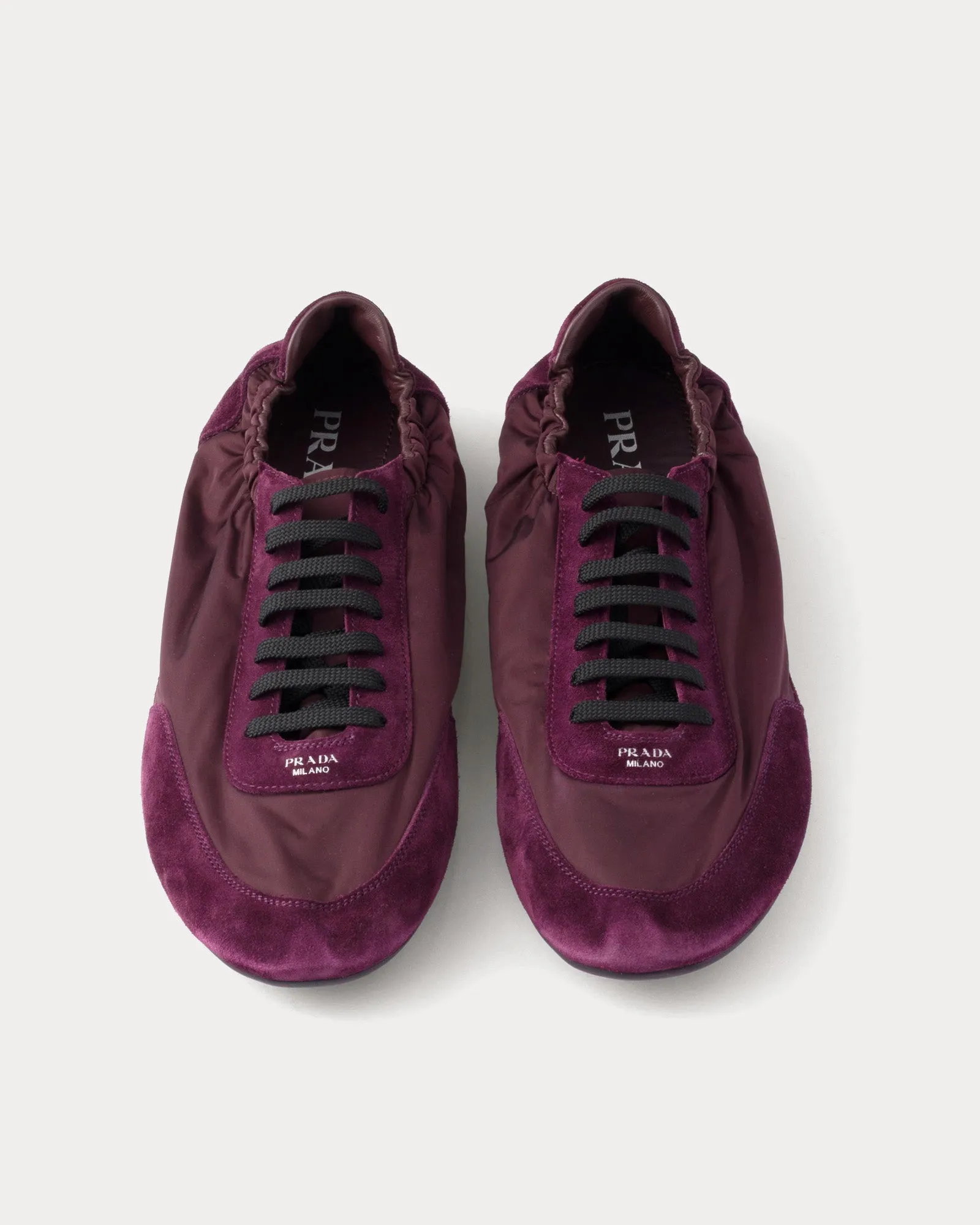 Collapse Re-Nylon & Suede Burgundy Low Top Sneakers