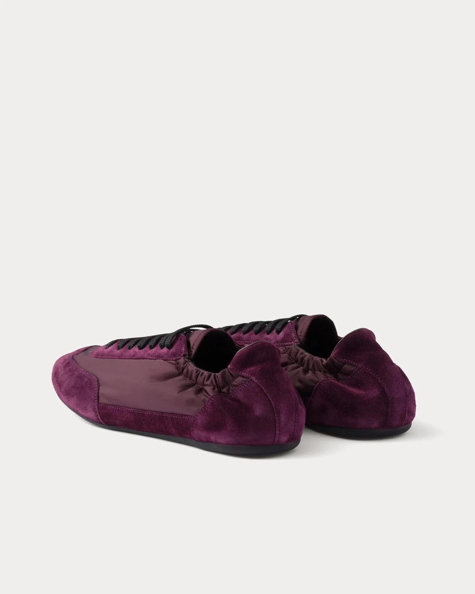 Collapse Re-Nylon & Suede Burgundy Low Top Sneakers