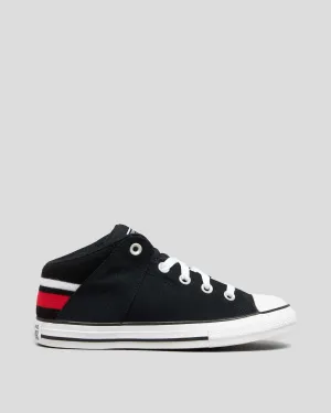 Converse Junior CTAS Axel Mid Sneaker (Black/White Red)