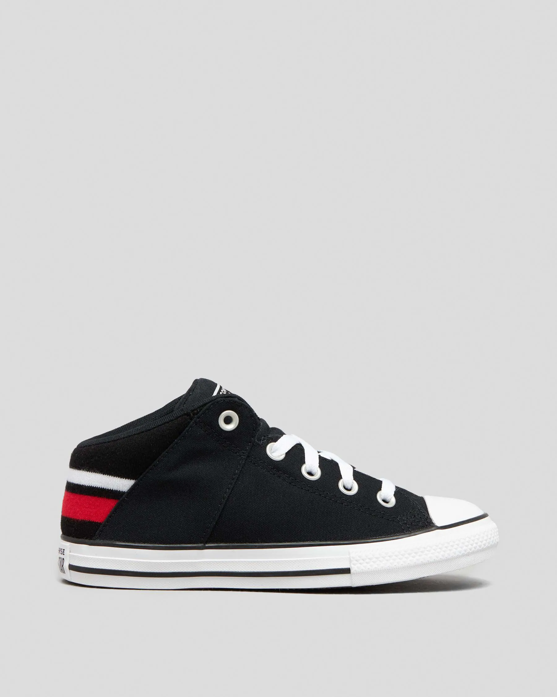 Converse Junior CTAS Axel Mid Sneaker (Black/White Red)