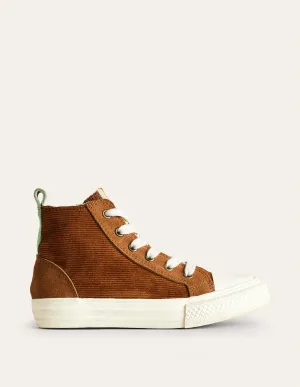 Corduroy High Tops-Brown