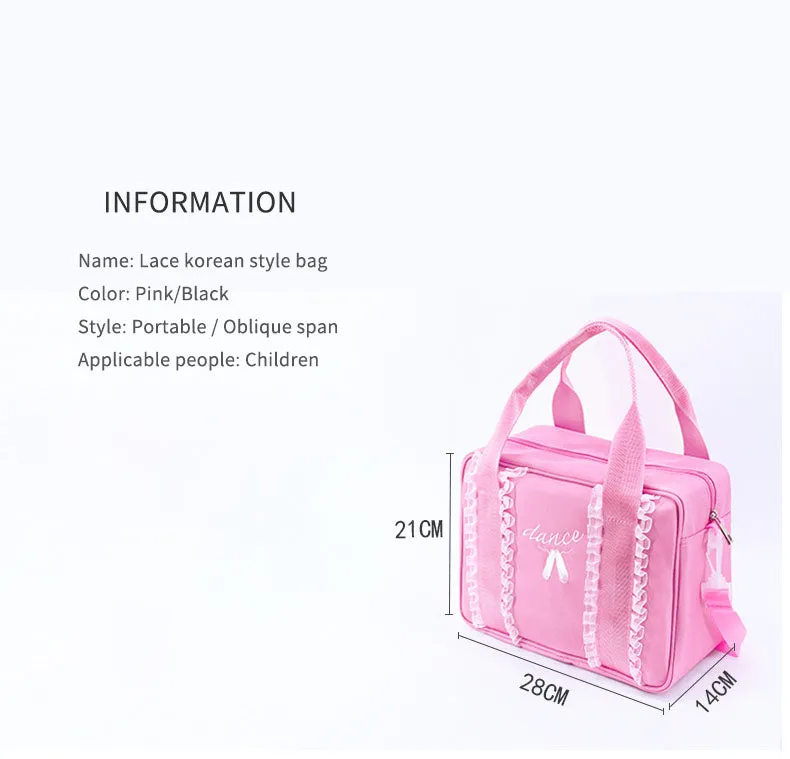Dance Practice Suits Storage Bag Lace Canvas Tote Bag Dual Use Backpack