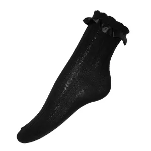Divine Ruffle Black Socks