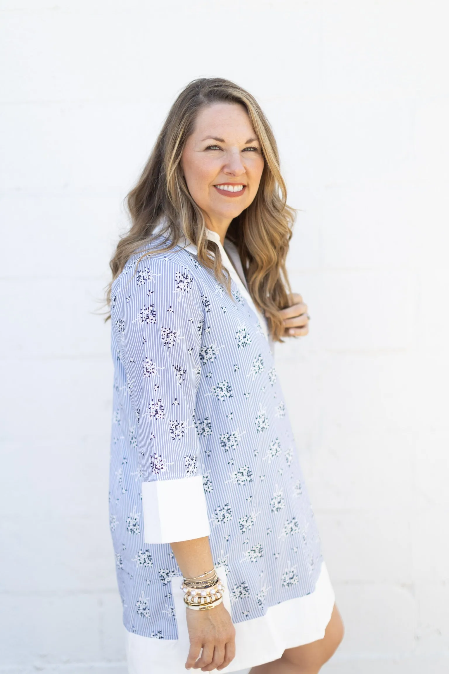 Floral Mini Blue Dress