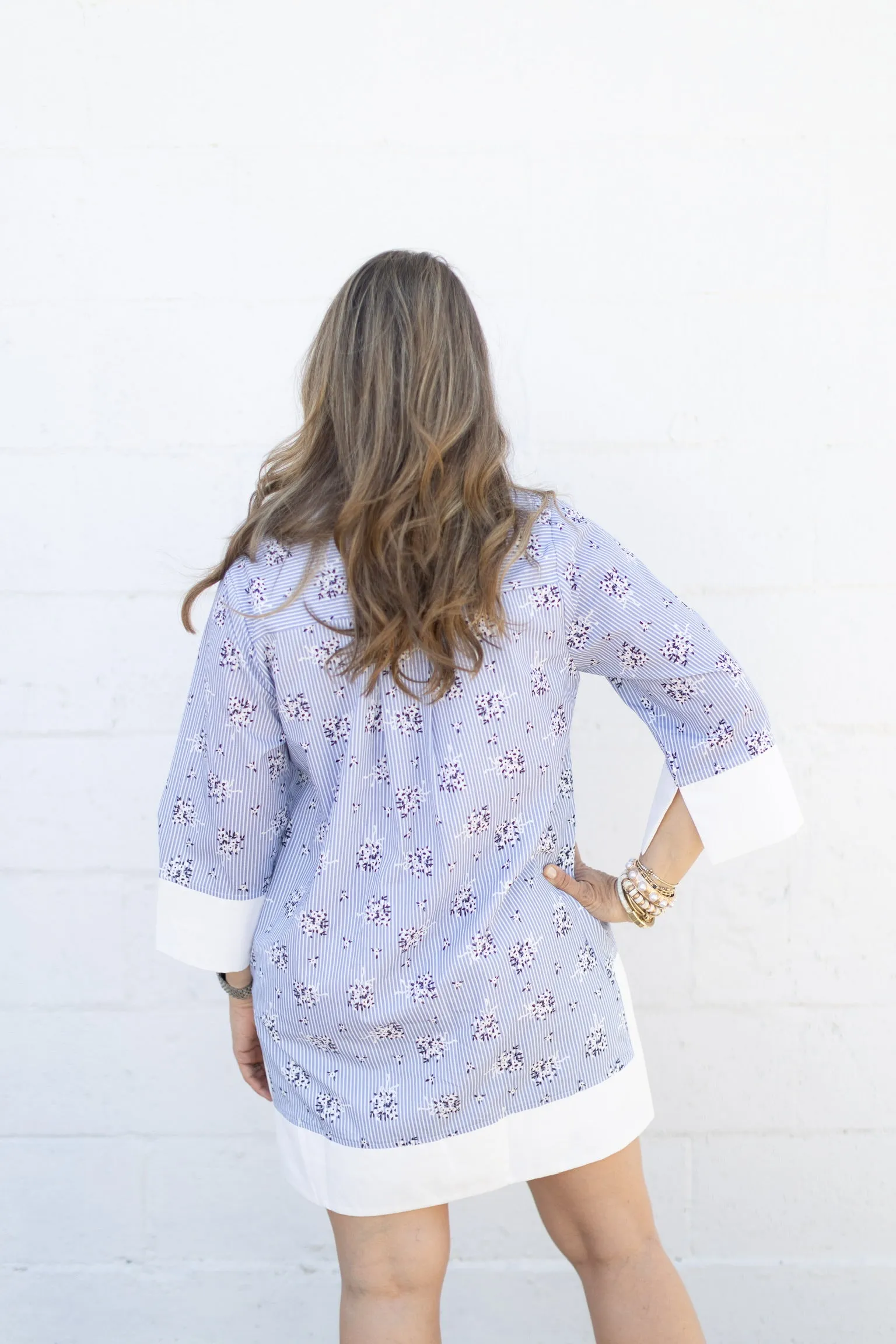 Floral Mini Blue Dress