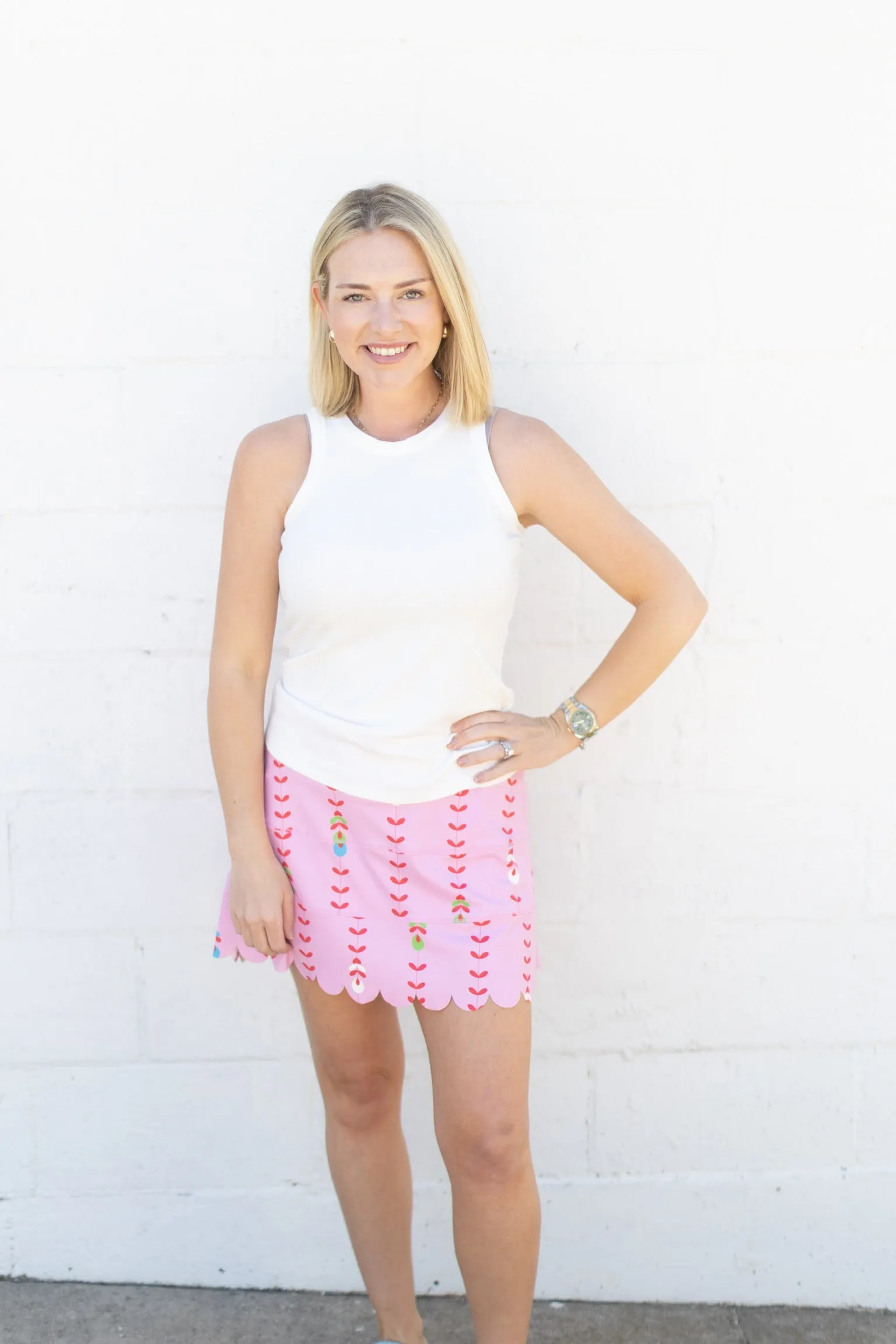Floral Vine Scallop Skort