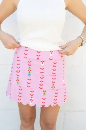 Floral Vine Scallop Skort