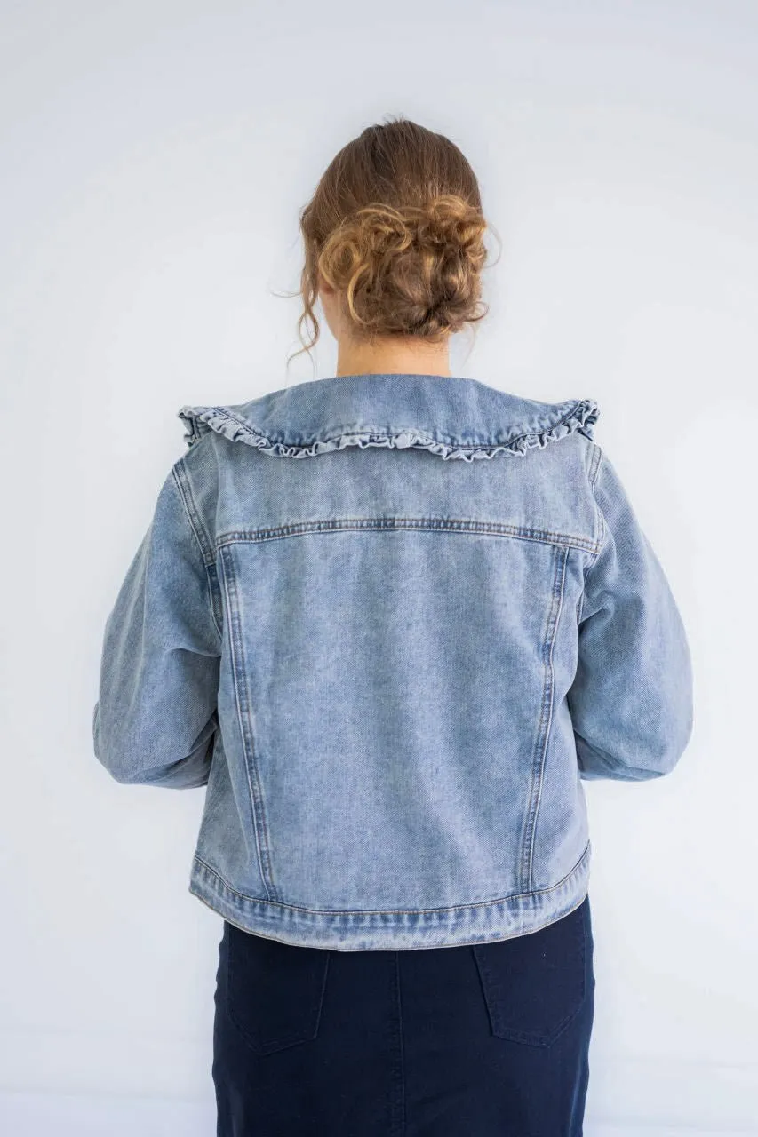 Franceska Ruffle Collar Denim Jacket