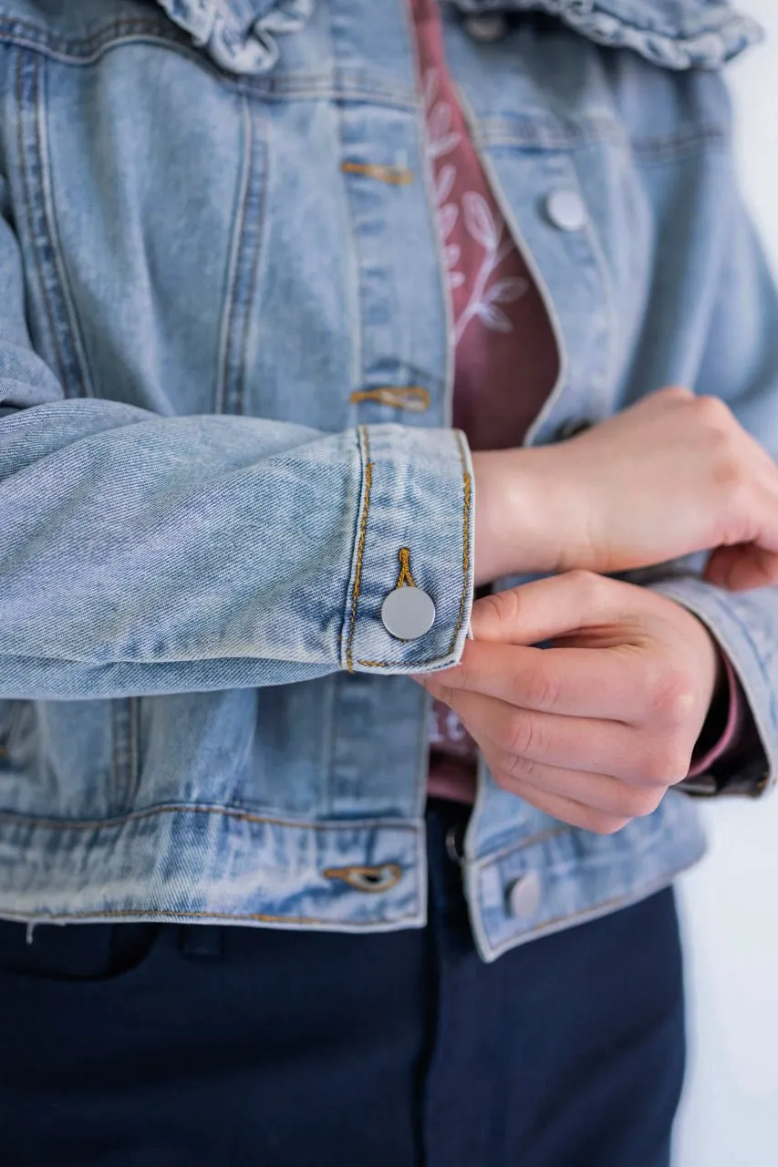 Franceska Ruffle Collar Denim Jacket