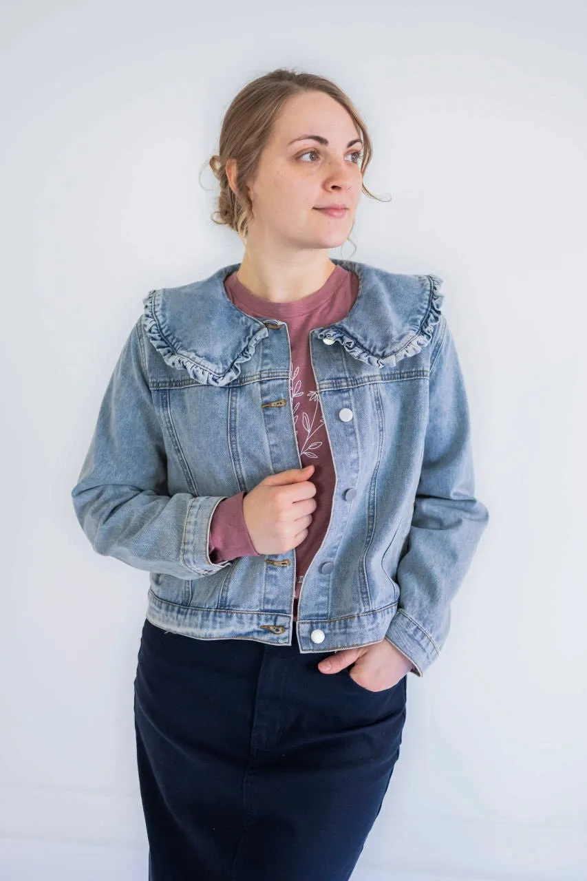 Franceska Ruffle Collar Denim Jacket