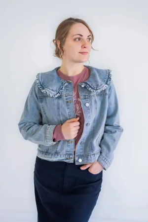 Franceska Ruffle Collar Denim Jacket