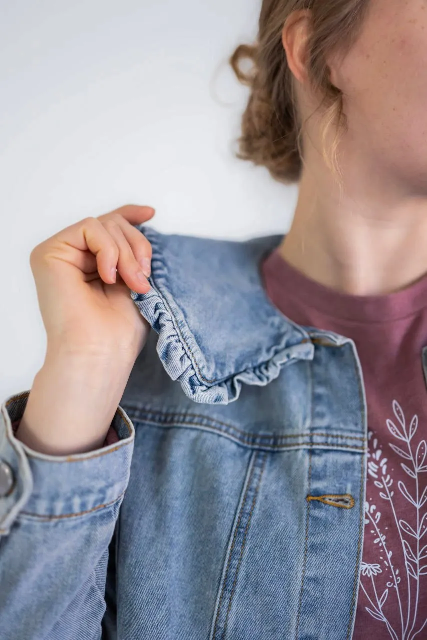 Franceska Ruffle Collar Denim Jacket