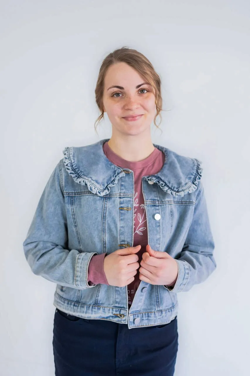 Franceska Ruffle Collar Denim Jacket