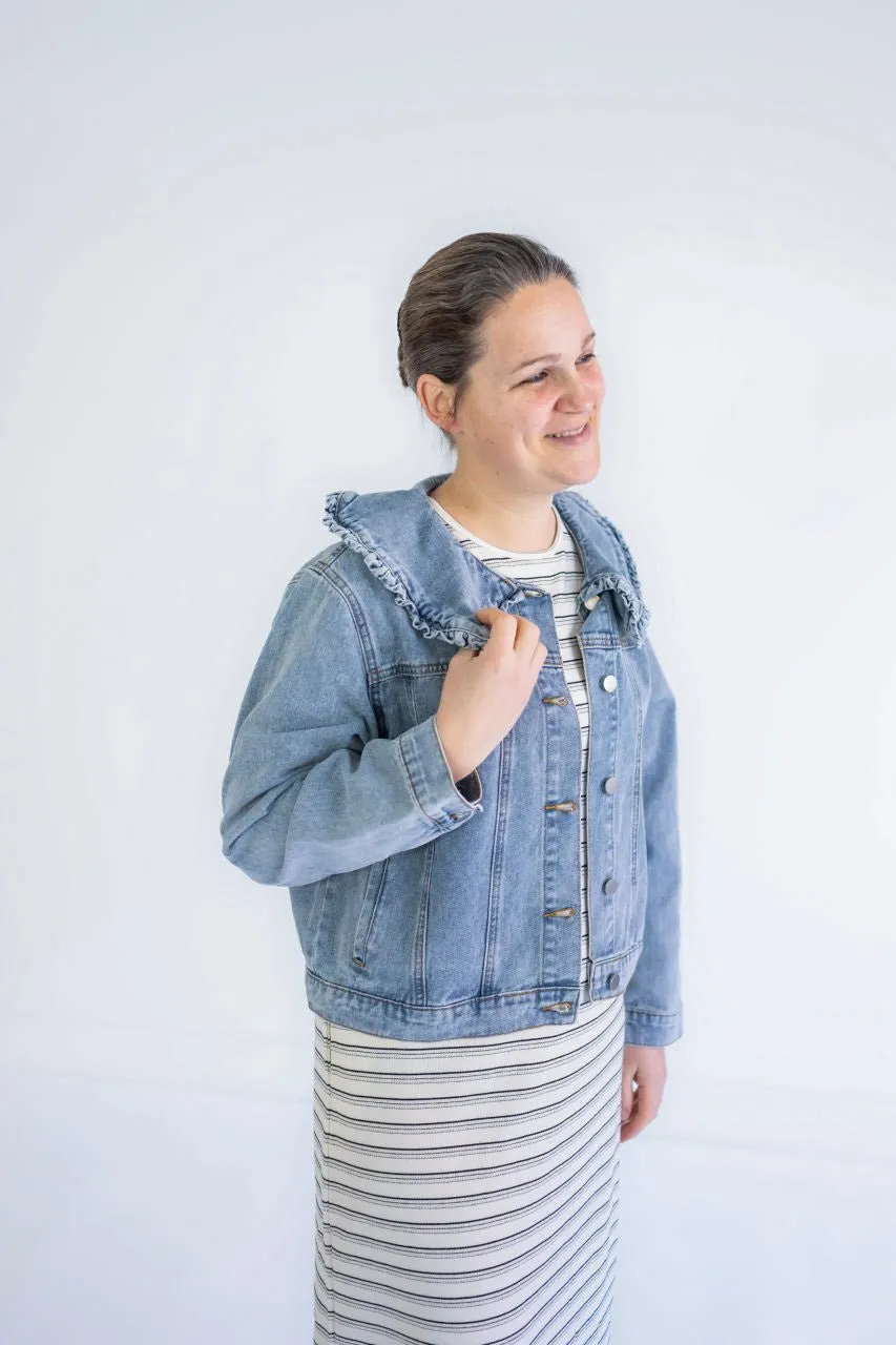 Franceska Ruffle Collar Denim Jacket