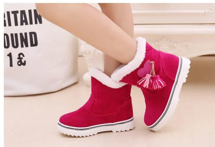 Girls Boots Fur Thick Warm Children's Top Quality Snow Boots