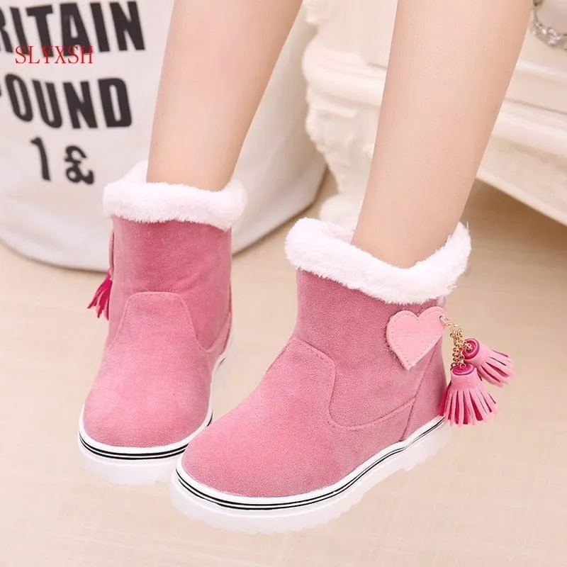 Girls Boots Fur Thick Warm Children's Top Quality Snow Boots