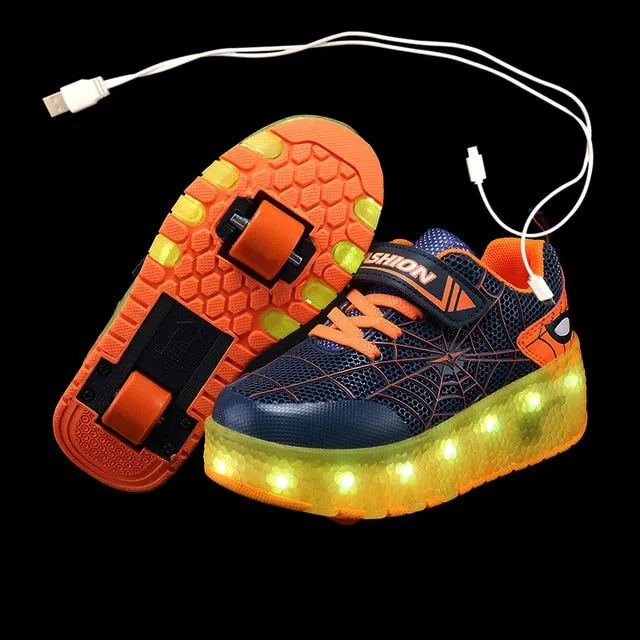 Glowing Sneakers  Led Light Roller Skate Shoes Kids Led Shoes Boys Girls USB Charging