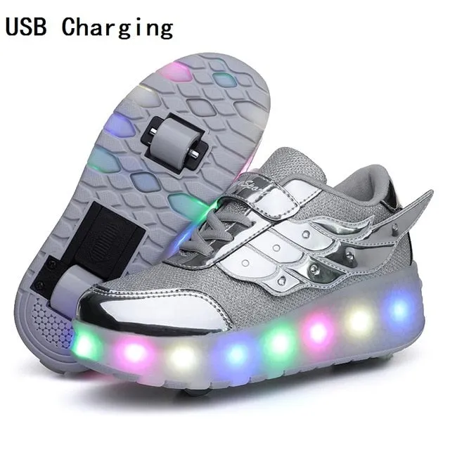 Glowing Sneakers  Led Light Roller Skate Shoes Kids Led Shoes Boys Girls USB Charging