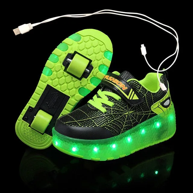 Glowing Sneakers  Led Light Roller Skate Shoes Kids Led Shoes Boys Girls USB Charging