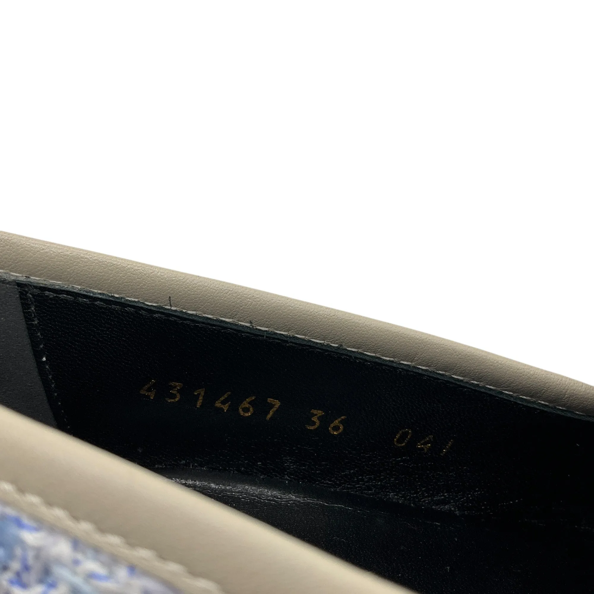 Gucci Light Blue Jordaan Tweed Loafers