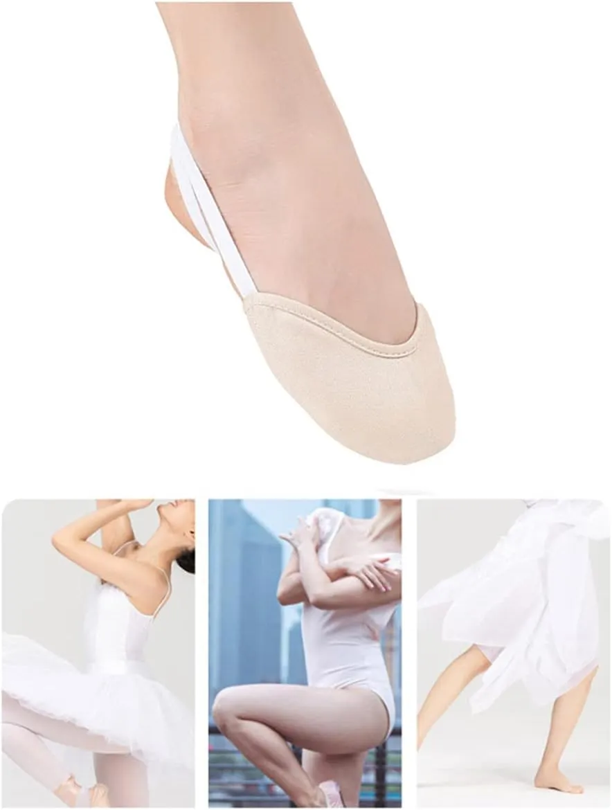 Half Sole Ballet Dance Shoes Socks, Breathable Anti-Slip Half Sole Ballet Slipper Leather Pirouette Dance Shoes, Men Women Ballet Dance Pointe Shoe Socks Pad for Jazz Gymnastic Ballet Dancer