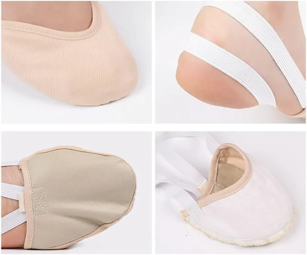 Half Sole Ballet Dance Shoes Socks, Breathable Anti-Slip Half Sole Ballet Slipper Leather Pirouette Dance Shoes, Men Women Ballet Dance Pointe Shoe Socks Pad for Jazz Gymnastic Ballet Dancer