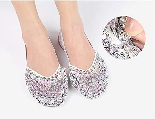 Half Sole Ballet Shoes Socks, Breathable Anti-Slip Half Sole Ballet Slipper with Shiny Sequins Pirouette Dance Shoes, Men Women Girls Ballet Pointe Shoe Socks Pad for Jazz Gymnastic Ballet Dancer